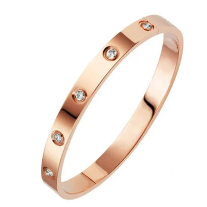 Stainless Steel Bracelets On Hand 6mm 4mm Bangles For Women Jewelry Lady Girl Women's Fashion Rhinestone Titanium Designer Gifts