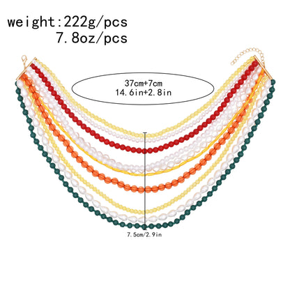 Multi level design, women's necklace, pearl layering, high-end feel, suitable for women, full of sexiness