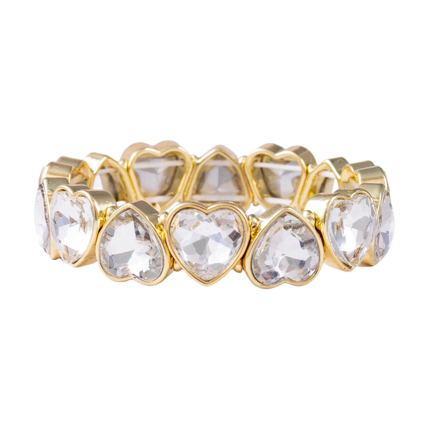 Boho Style Fashionable Light Luxury Square Beaded Inlaid Crystal Elastic Rope Bracelet Women's Jewelry