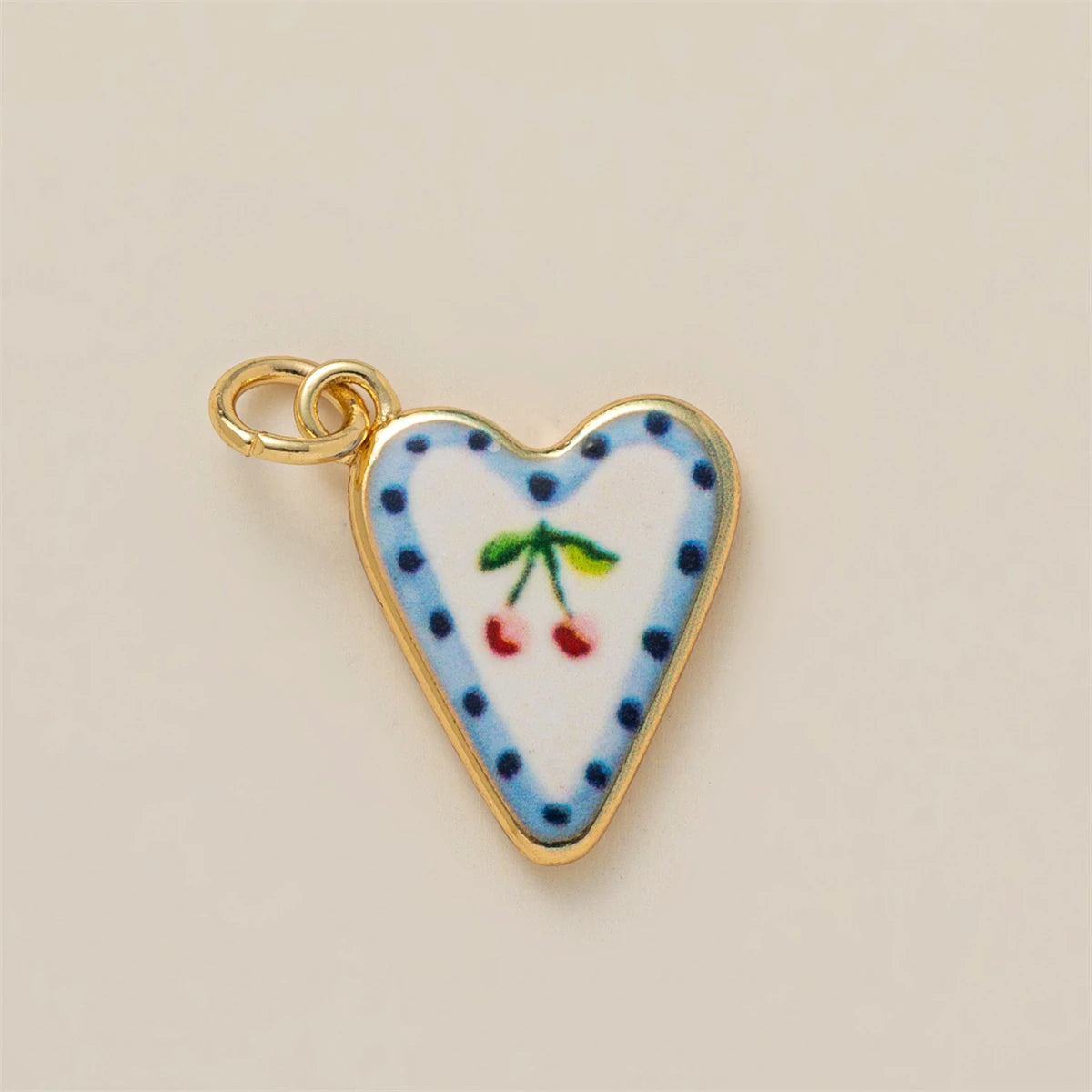 Colorful dopamine pendant with oil droplets, strawberry, crab, heart, shell pattern, color preservation