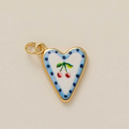 Colorful dopamine pendant with oil droplets, strawberry, crab, heart, shell pattern, color preservation