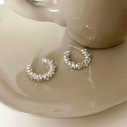 LATS New Fashion Trend Unique Design Elegant Exquisite Irregular C Shape Earrings Female Jewelry Party Premium Gift Wholesale