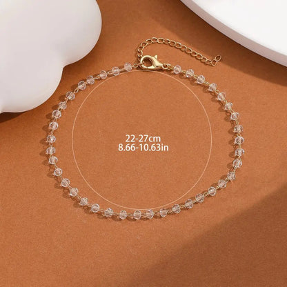 Kinitial Exquisite and fashionable laser plated anklet with multiple transparent gemstones as an anniversary gift for her
