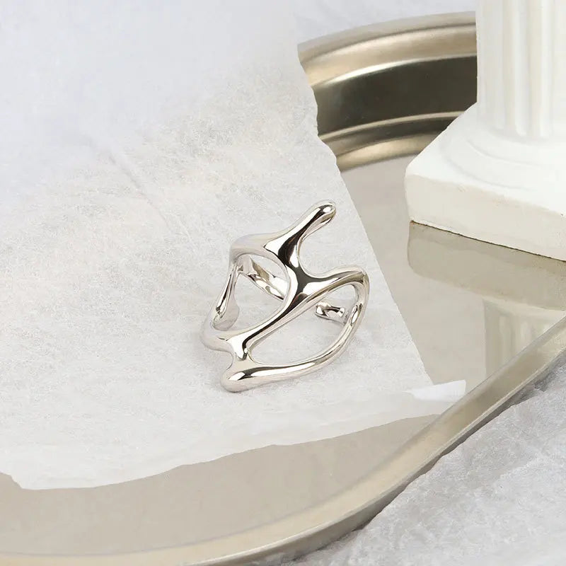LATS New Fashion Designer Gold Silver Colour Water Drop Ring Woman Europe America Luxury Jewelry 2024 Trendy Accessories Gift