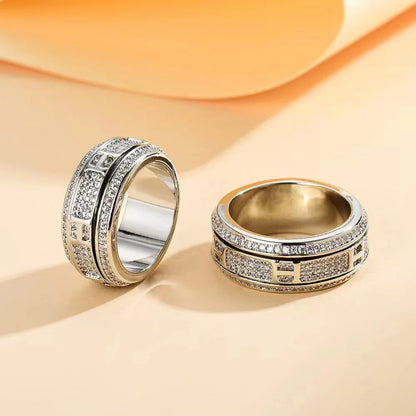 Zirconia rotating rings for men and women, a lucky and romantic gift for couples