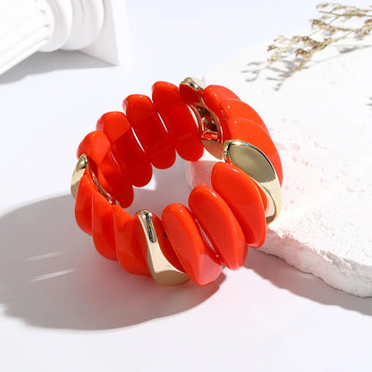 Wedding Wide Bracelet for Girls Charm Resin Bracelets Bangles For Women Luxury High Quality Fashion Jewelry Elastic Party Gifts