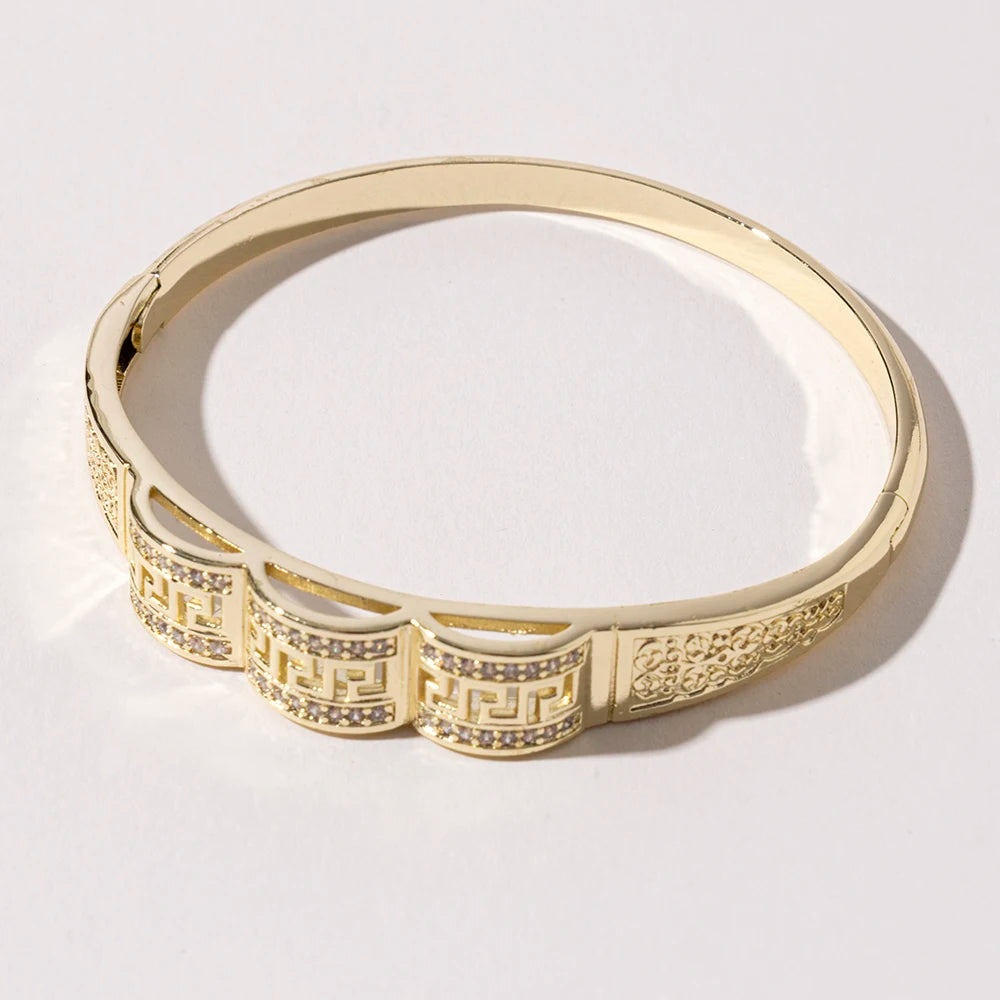 2025 Gorgeous Gold Jewelry Set: Necklace, Bracelet, Ring & Earrings Combo For Women