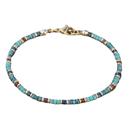 Natural Stone Beaded Anklets for Women Handmade Beach Boho Turquoise Beads Ankle Bracelet Jewelry Gift for Her