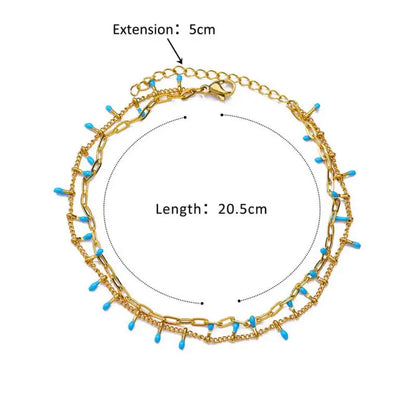 Anklets for Women Stainless Steel Stone Beaded Chain Anklet Summer Beach Accessories Boho Leg Bracelets Jewelry Tobilleras Mujer