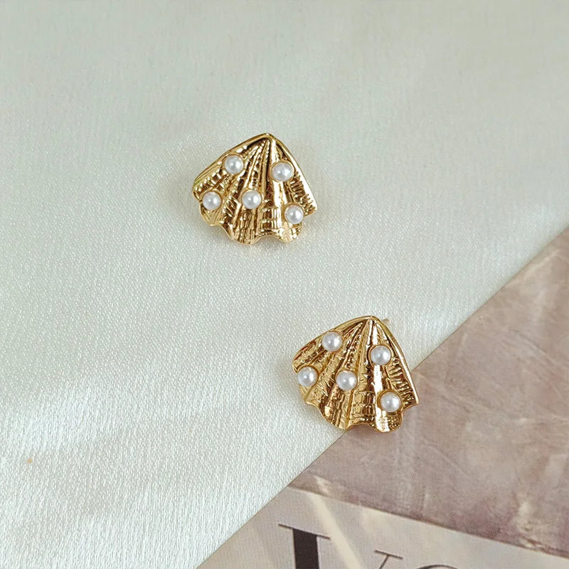 Stainless Steel Vintage Summer Starfish Stud Earrings For Women Simple fashion Star Shell Earrings Stud Ocean Party Jewelry Gift