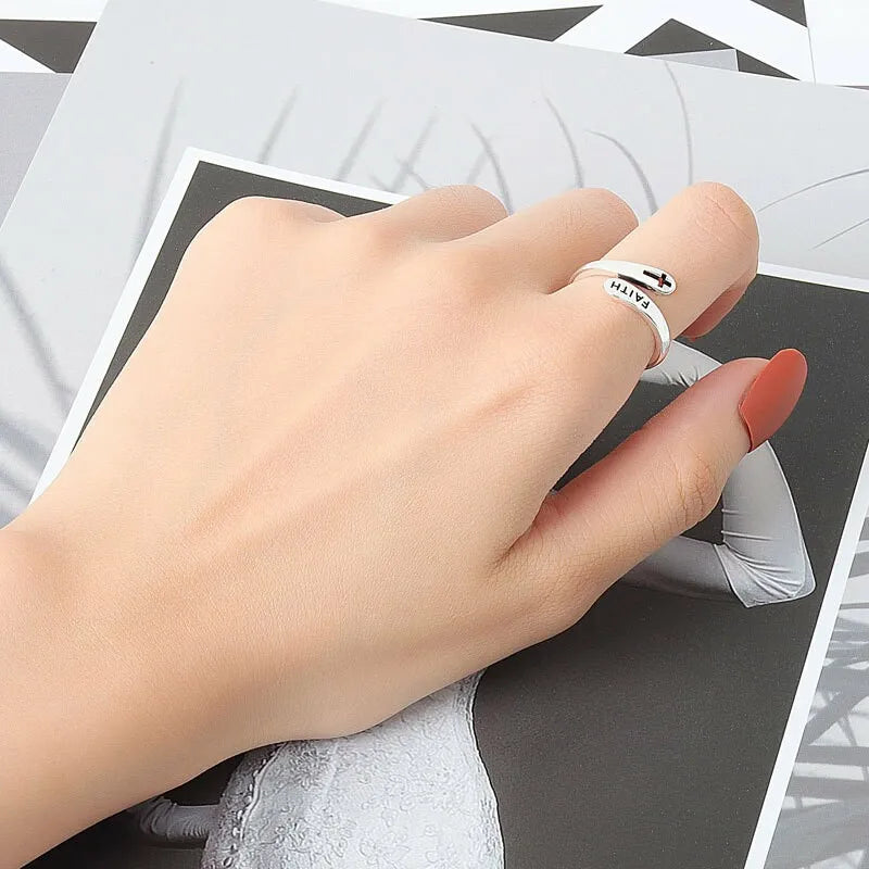 Trendy Gold Color Double Layer Cross Rings For Women Shiny Zircon Geometric Open Adjustable Finger Ring Party Wedding Jewelry