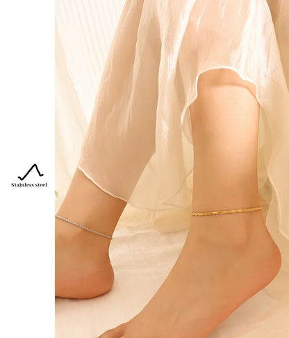 Anklets For Women Stainless Steel 18K Gold Plated High Quality No Tarnish Women's Ankle Bracelets Foot Chains Luxury Ankle Strap