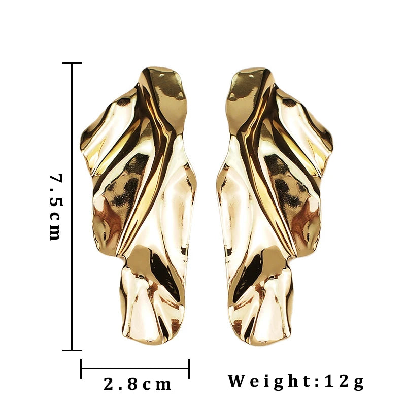 Retro Exaggerate Metal Statement Earrings for Women European Fashion Round Star Square Leaf Twist Geometry Long Earrings Jewelry