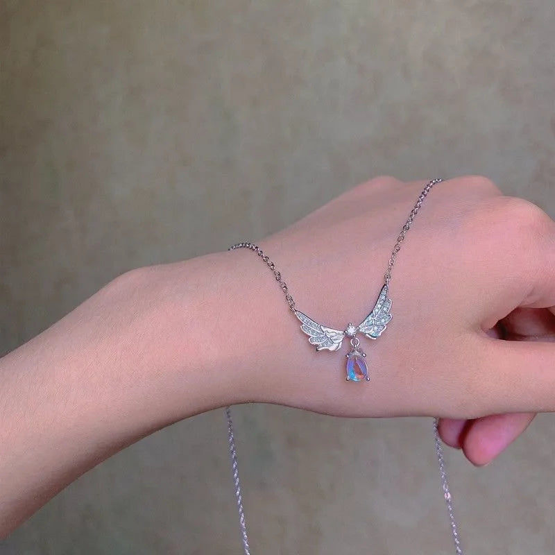 Exquisite Dolphin Star Blue Crystal Pendant Necklace For Women Fashion Personalized Daily Accessory Party Jewelry Birthday Gifts
