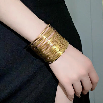 Open bracelet for women Men Metal Wire Intersecting Bracelet fashion girl Trendy armband Arm ring Exaggerated  Jewelry gifts