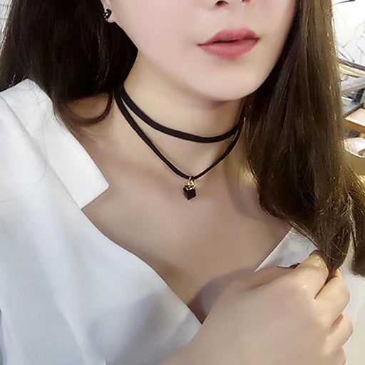 Black Velvet Choker Necklace For Women Vintage Black Star Sexy Lace Necklaces with Pendants Gothic Girl Gifts Neck Jewelry
