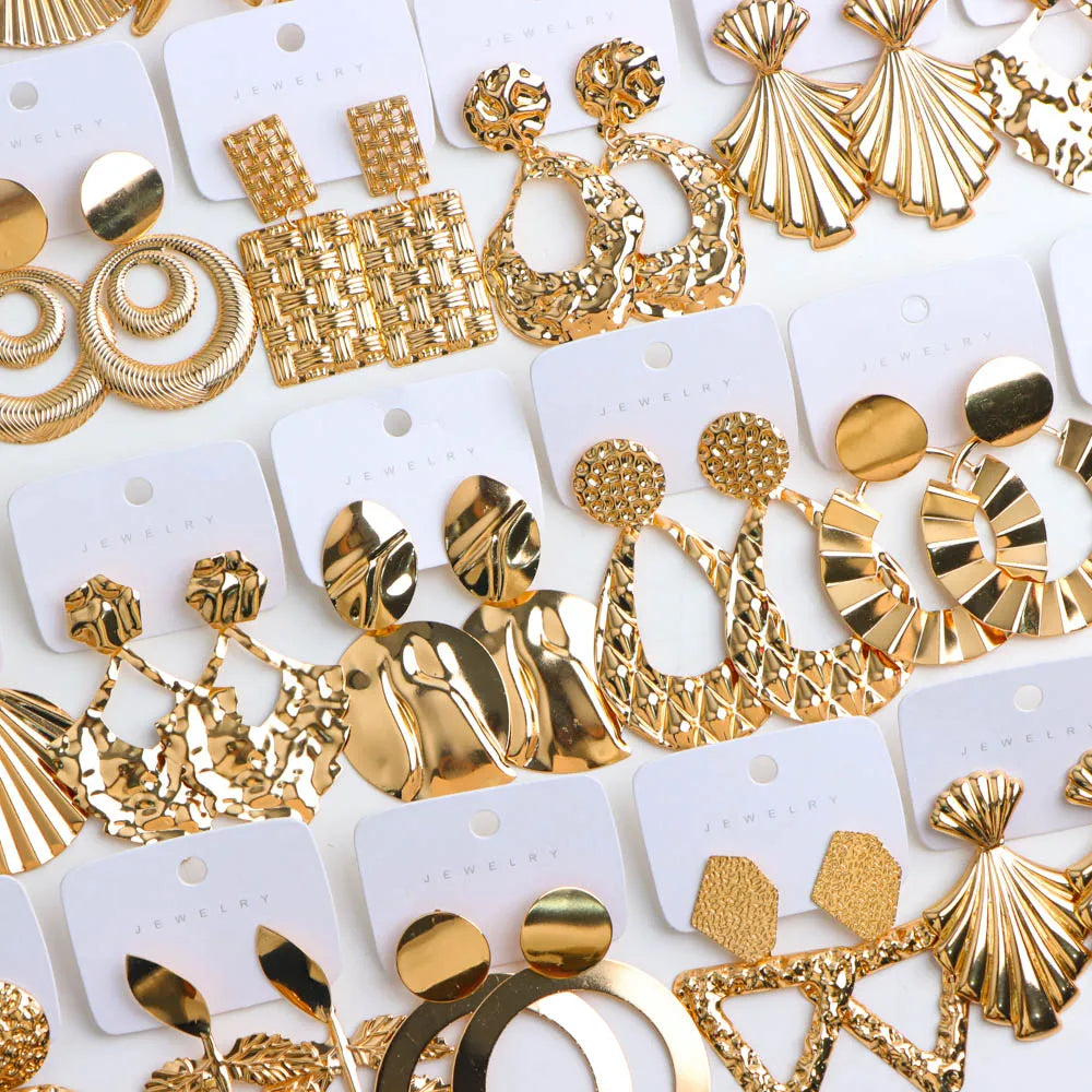 10Pairs/Lot Elegant Simple Stainless Steel Women Earrings Geometric Heart Mixed Style Jewelry Gift Giving Wedding Travel