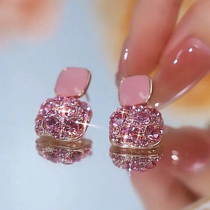 Fashion Gold Color Pearl Irregular for Women Korean Design Rhinestone Round Geometric Earring Trendy Party Girls Gifts Jewelry