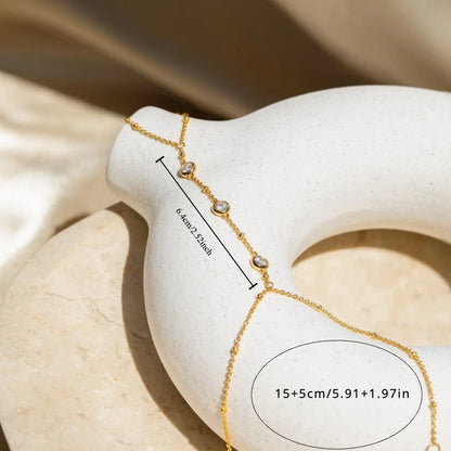 Crystal Hand Bracelets for Women Minimalist  Hand Chain Bracelet with Dainty Zircon Statement Summer Jewelry Gift for Her