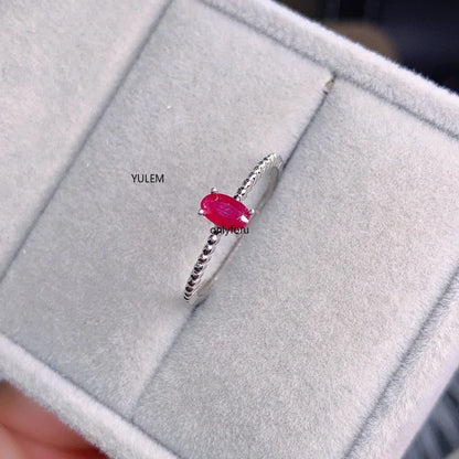Natural Ruby Ring, 925 Sterling Silver, Simple and Exquisite Style, Recommended By The Owner, Authentic Color