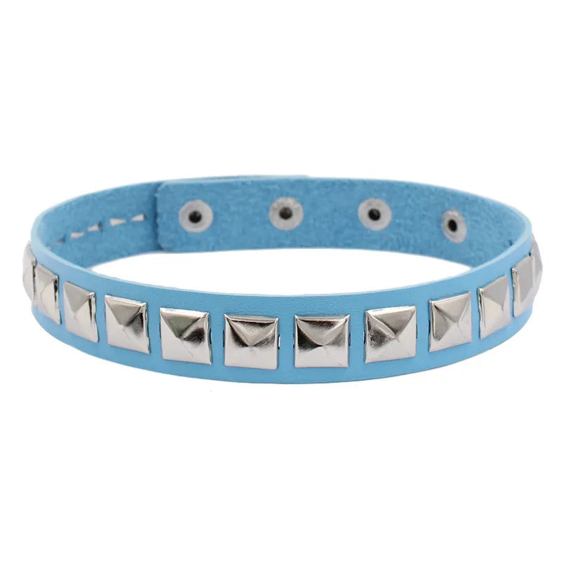 New Black Women Punk PU Leather Square Rivets Choker Collar Necklace Hip Hop Female Girls Party Jewelry 2022 Neck Accessories