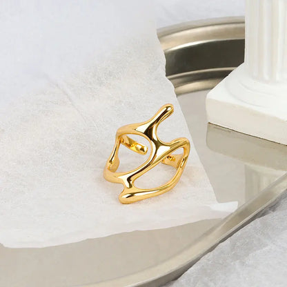 LATS New Fashion Designer Gold Silver Colour Water Drop Ring Woman Europe America Luxury Jewelry 2024 Trendy Accessories Gift