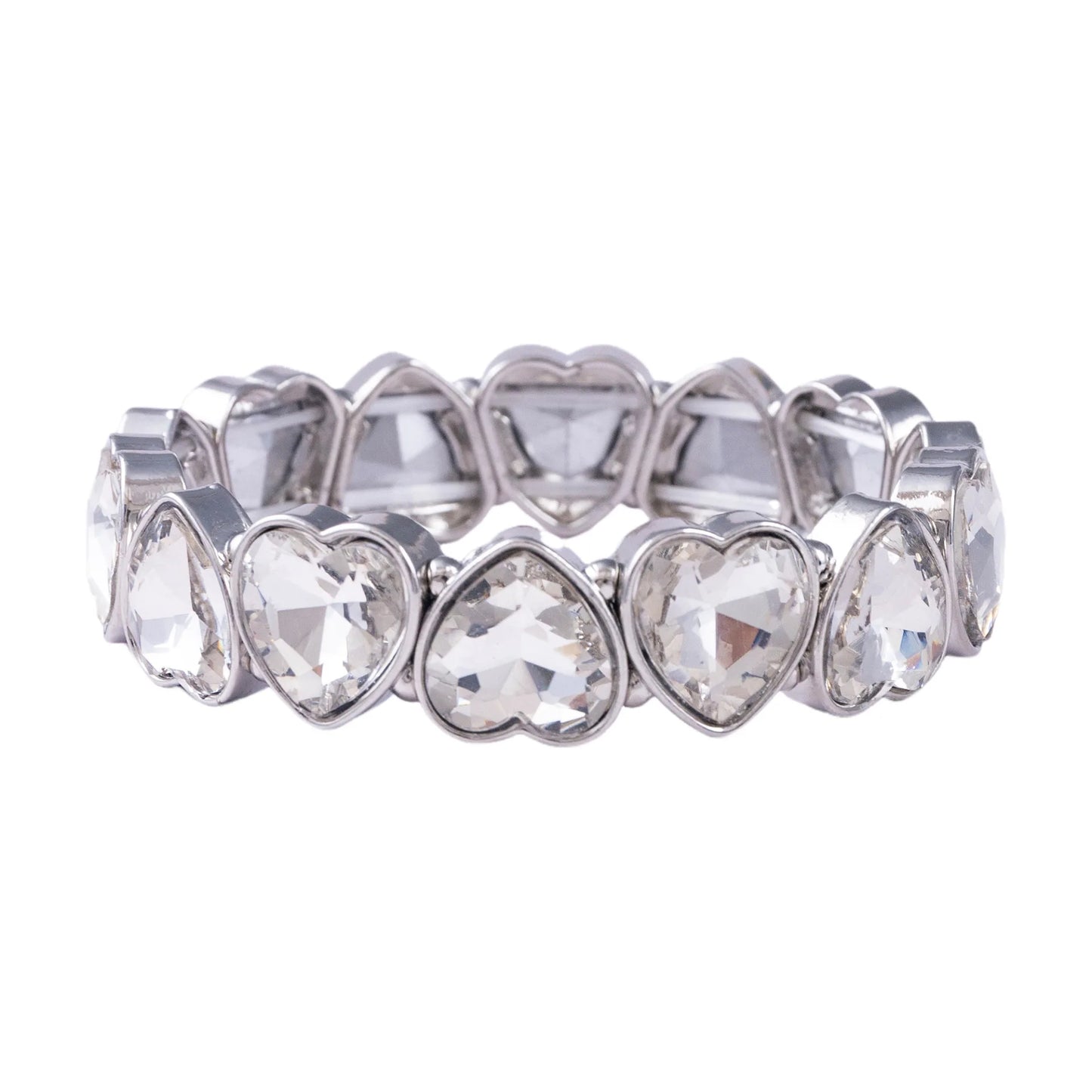 Boho Style Fashionable Light Luxury Square Beaded Inlaid Crystal Elastic Rope Bracelet Women's Jewelry