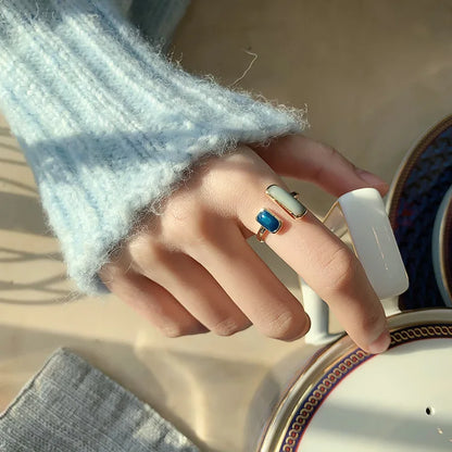 Shell Opal Stone Cuff Rings For Women Girl 2024 New Trend Fashion Personalized Vintage Jewelry Ladies Gifts Party anillos mujer
