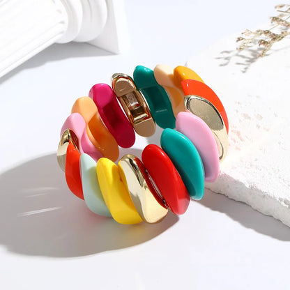Wedding Wide Bracelet for Girls Charm Resin Bracelets Bangles For Women Luxury High Quality Fashion Jewelry Elastic Party Gifts