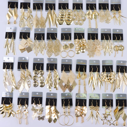 10Pairs/Lot Elegant Simple Stainless Steel Women Earrings Geometric Heart Mixed Style Jewelry Gift Giving Wedding Travel