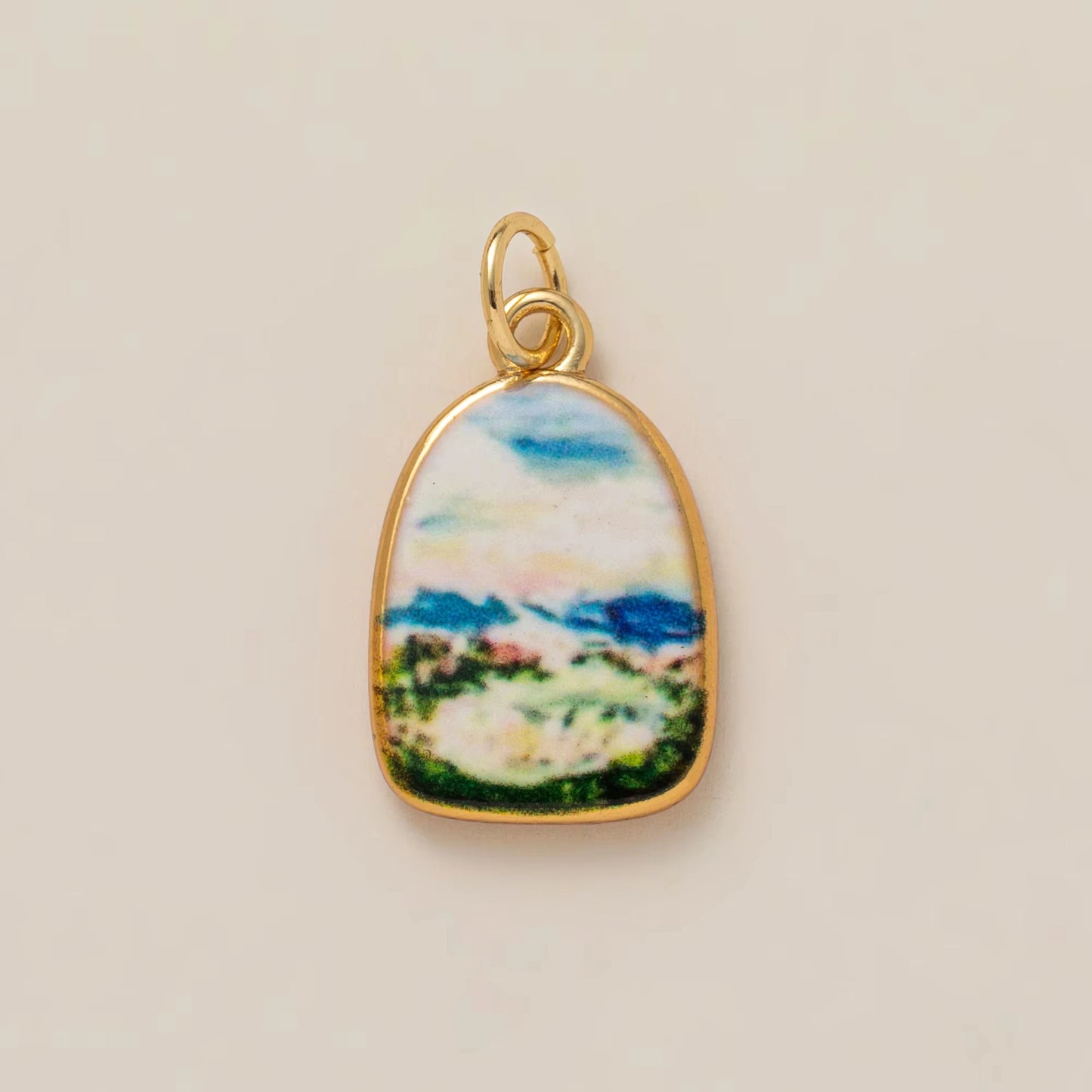 Colorful dopamine pendant with oil droplets, strawberry, crab, heart, shell pattern, color preservation