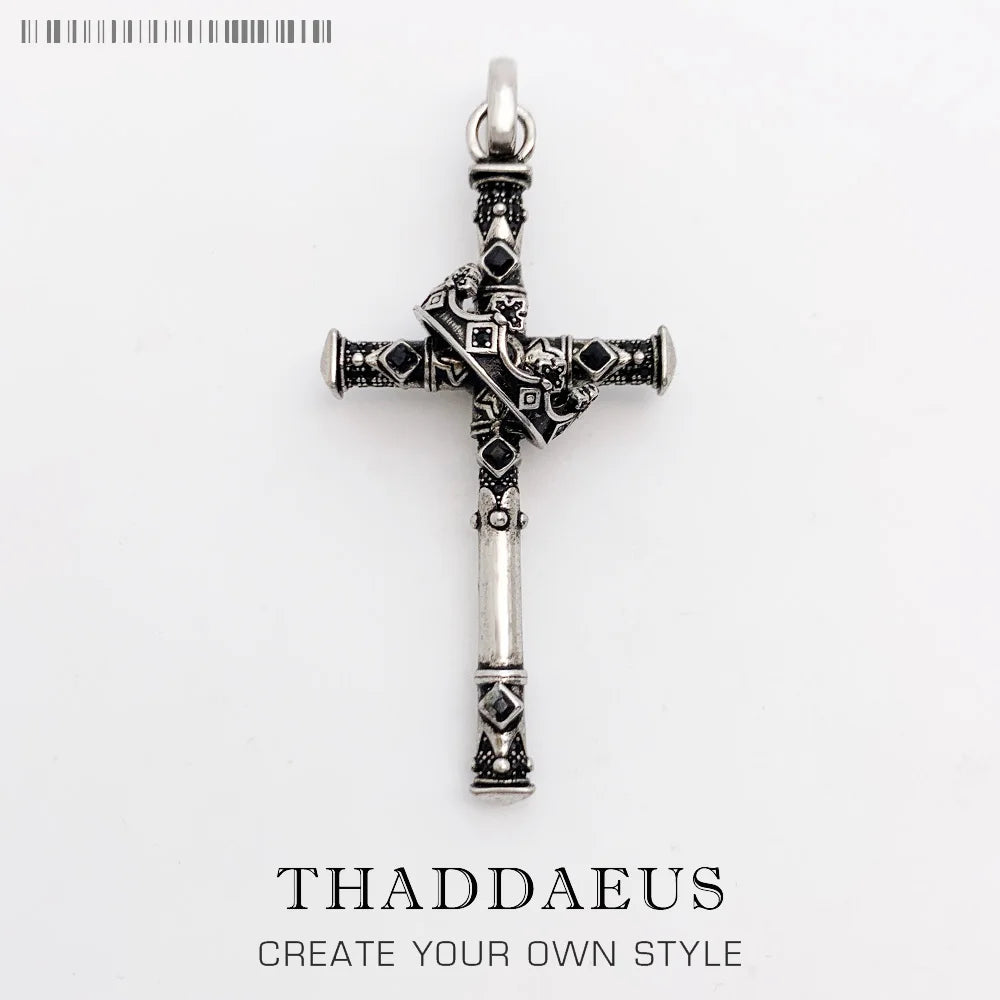 Pendant Black Love Knot Maori Cross Tooth Diver Fashion Rebel Street Jewelry Europe Bijoux Accessories Gift For Men Woman