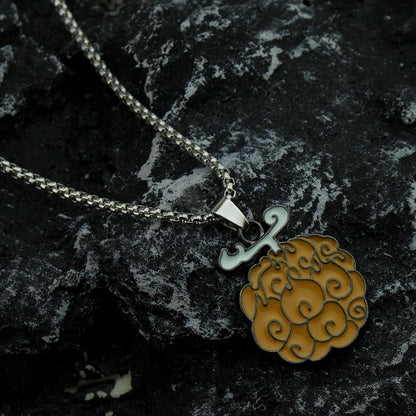 Anime Necklace for Women Men Metal Necklaces Ace Law Cursed Devil Fruit Jewelry Pendant Chains Choker Collares