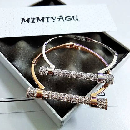 Famous  Luxury Full Crystal  Cuff Bracelets Bangle  For Women Rhinestones   Arm  Jewelry
