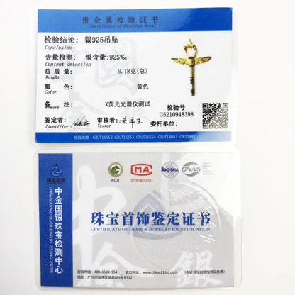 Pendants Large Amulet Golden Scarab Ankh Cross New Jewelry Vitnage 925 Sterling Silver Lucky Gift For Women Men