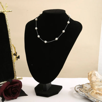 LATS 2022 New Beads Neck Chain Kpop Pearl Choker Necklace Gold Color Goth Chocker Jewelry on The Neck Pendant Collar for Women