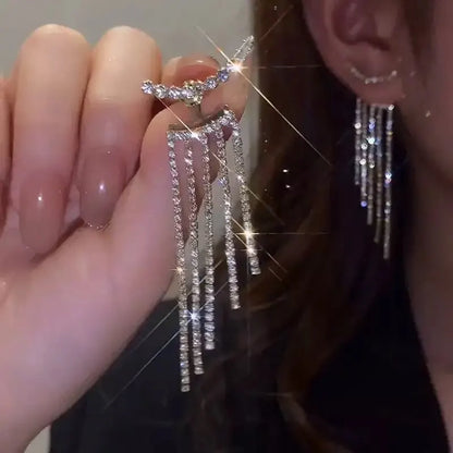 2023 New Fashion Trend Unique Design Elegant Delicate Zircon Water Drop Earrings Women Jewelry Party Premium Gift Wholesale
