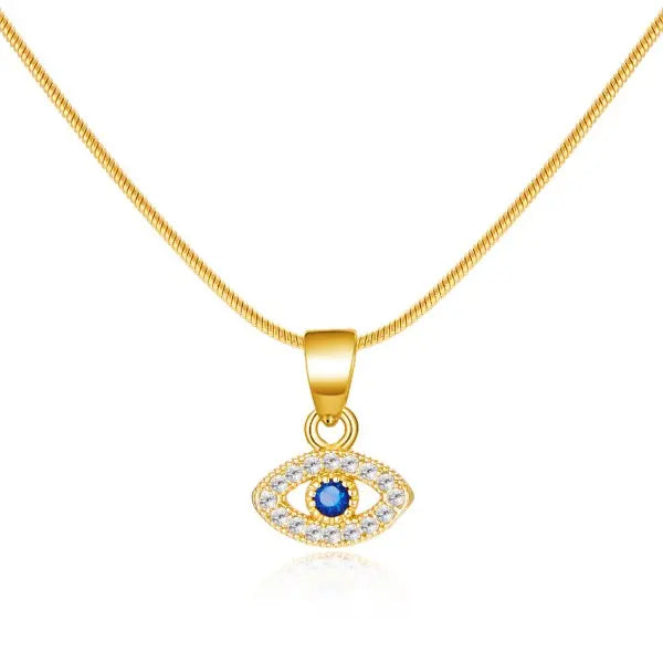 Fashion Evil Eye Necklace For Women Minimalist Classic Turkish Blue Eyes Pendant Choker Fatima Hand Clavicle Chain Lucky Jewelry