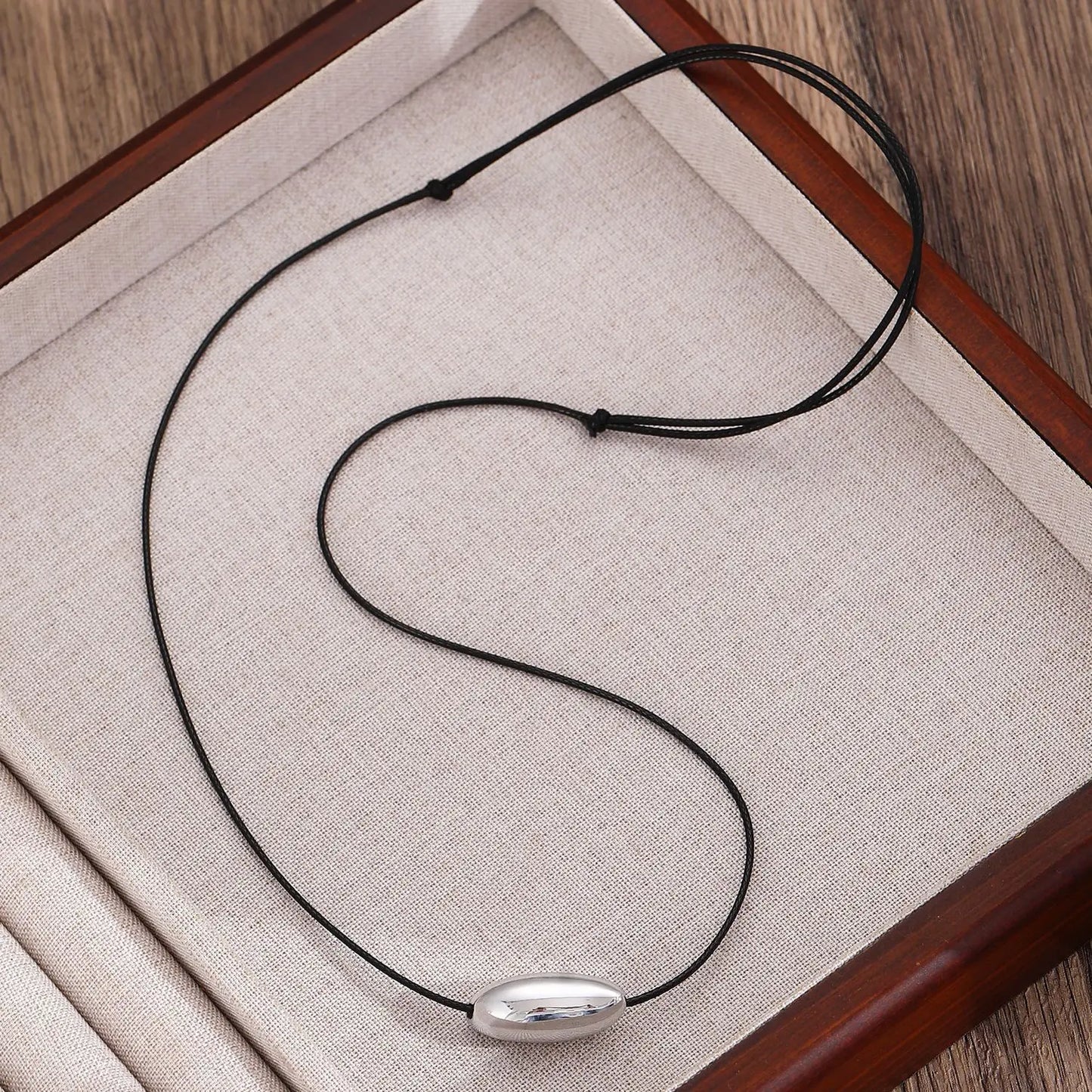 LATS Simple geometry Irregular ball love Heart-shaped knotted rope Necklace for women girl premium adjustable Necklaces Jewelry