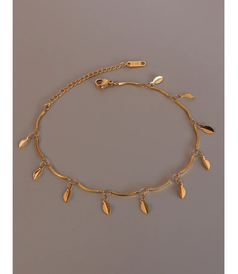 Anklets For Women Stainless Steel 18K Gold Plated High Quality No Tarnish Women's Ankle Bracelets Foot Chains Luxury Ankle Strap