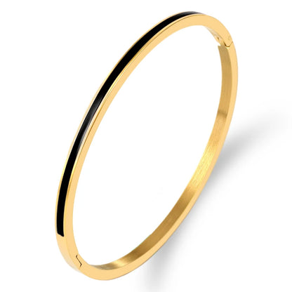 Zalman Colorful Enamel Bangles Women Gold Color Stainless Steel Simple Romantic Bracelet Never Fade Wholesale 2023