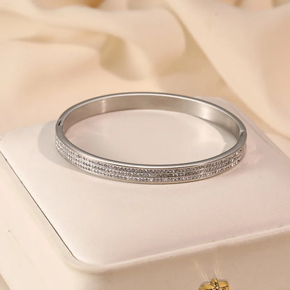Zircon Bracelet For Women Fashion Stainless Steel Jewelry Accessory Luxury Bracelet Set
