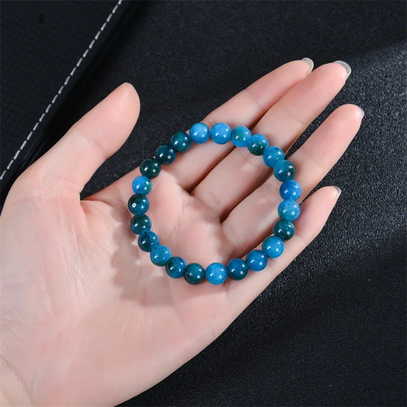 Original stone bracelet for women men trendy Blue Apatite beaded gemstone bracelets boss day scene employee appreciation gifts