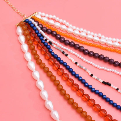 Multi level design, women's necklace, pearl layering, high-end feel, suitable for women, full of sexiness