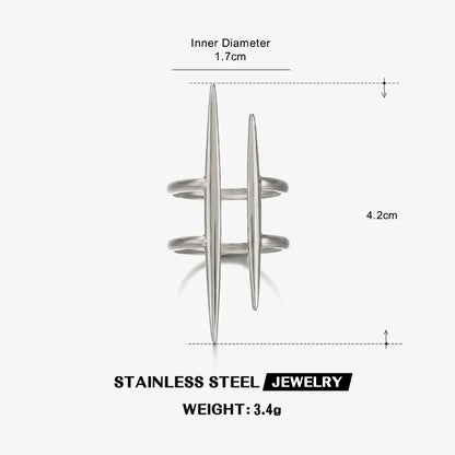 LATS New Design Fashion Pop Gold-Plated Stainless Steel Line Ring for Women Couple Personality Hip Hop Jewelry Wholesale