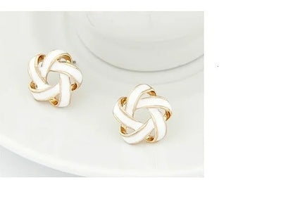 RAVIMOUR 2017 Enamel Pendientes Femme Fashion Gold Color Stud Earrings for Women Piercing Flower Brinco boucle d'oreille Bijoux