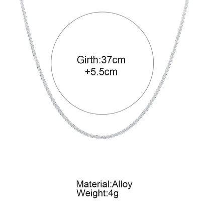 Silver Color Sparkling Necklace For Women Trendy Clavicle Chain Choker Girls Korean Wedding Party Jewelry Accessories