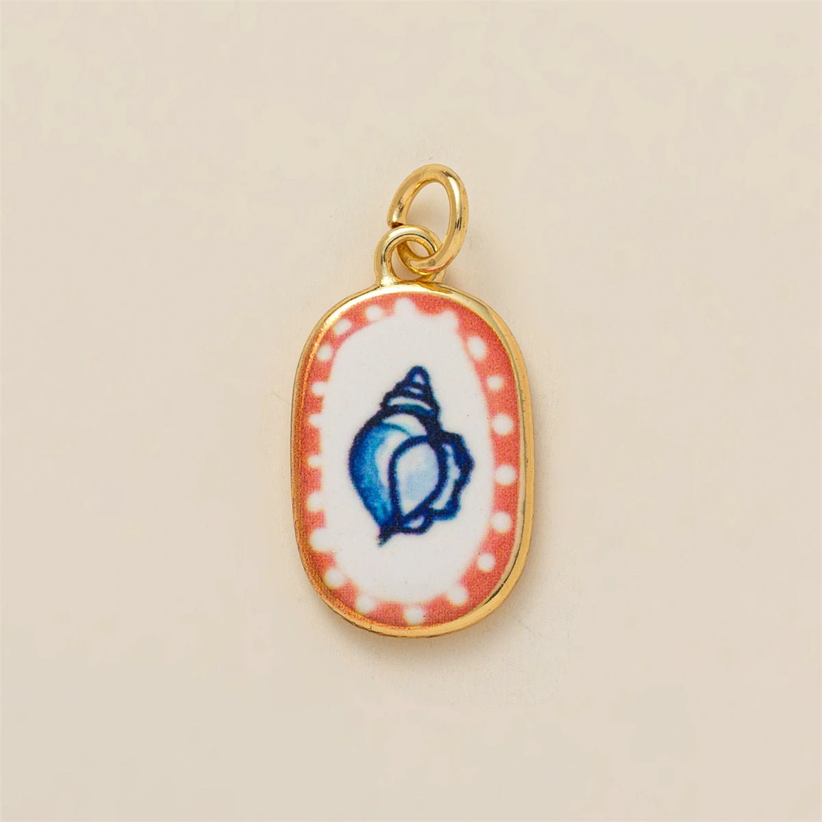 Colorful dopamine pendant with oil droplets, strawberry, crab, heart, shell pattern, color preservation