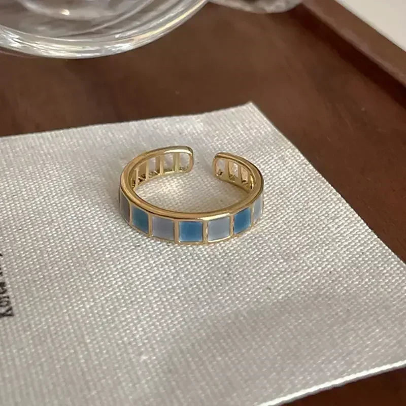 Shell Opal Stone Cuff Rings For Women Girl 2024 New Trend Fashion Personalized Vintage Jewelry Ladies Gifts Party anillos mujer