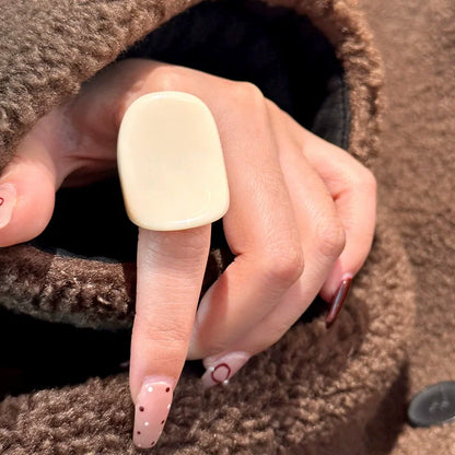 HANGZHI Irregular Wide Large Chunky Rings for Women Vintage Acrylic Resin Autumn Winter Geometric Stacking Wear Finger Jewelry
